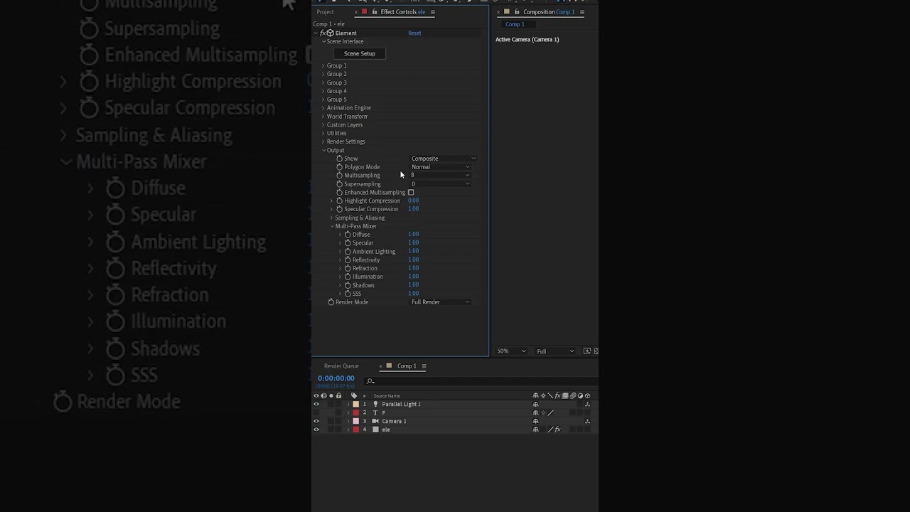 Element 3d Flicker fix #aftereffects #ae #motiongraphics #element3d