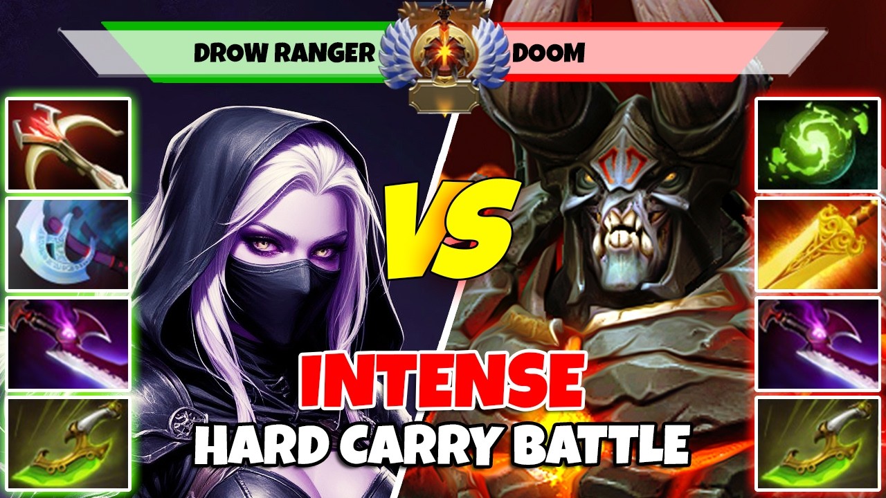 DROW RANGER (Кэрри) против DOOM (Кэрри) - Эпическая битва игроков Dota 2 в ранге Immortal - Z Dota 2