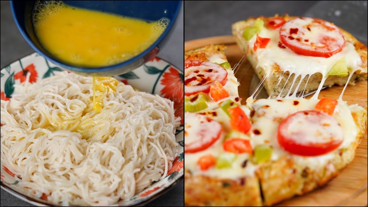 NOODLES OMELETTE PIZZA RECIPE | EASY & DELICIOUS NOODLES BREAKFAST OR SNACKS RECIPE | N'Oven