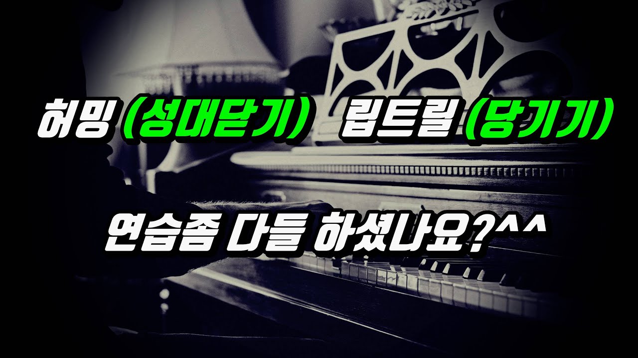 허밍(성대닫기), 립트릴(당기기 고음연습) 다들 열심히 연습하고 계신가요? 오랜만에 체크해 봅시다!