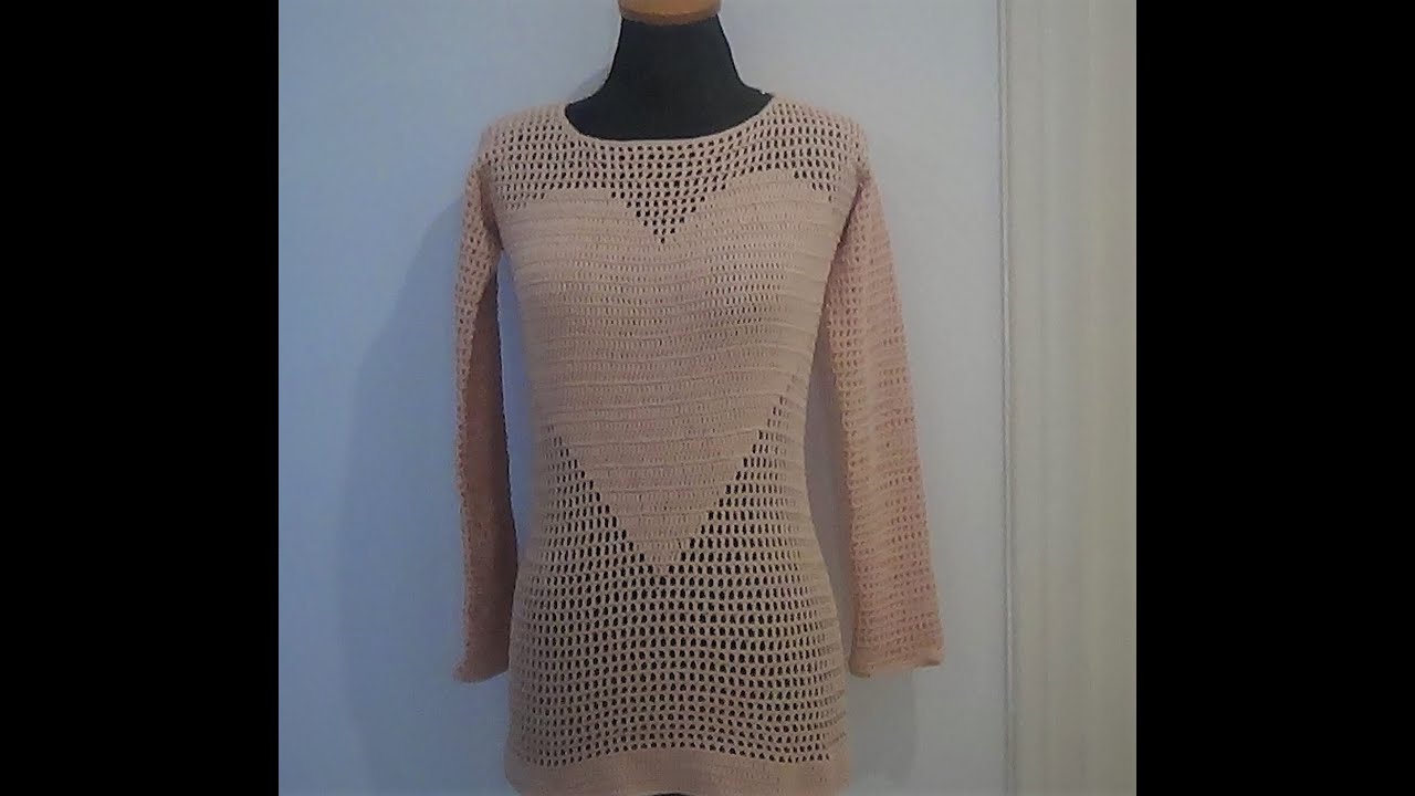 Crochet Heart Sweater-easy