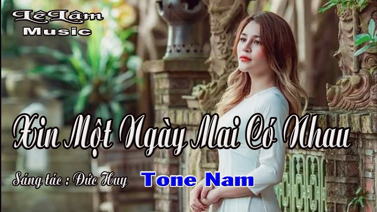 Karaoke - XIN MỘT NGÀY MAI CÓ NHAU Tone Nam | Lê Lâm Music