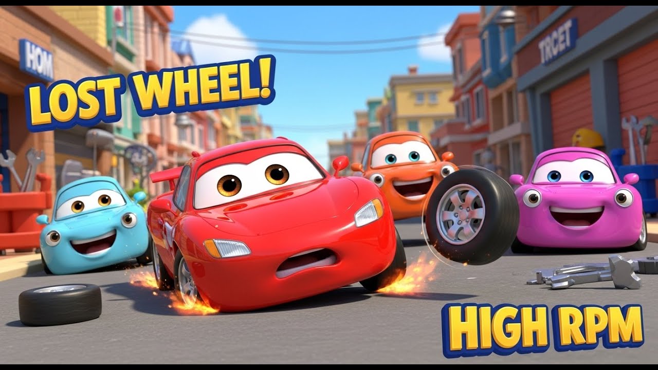 🛞😂 “The Lost Wheel Adventure – Silly Cars to the Rescue!”