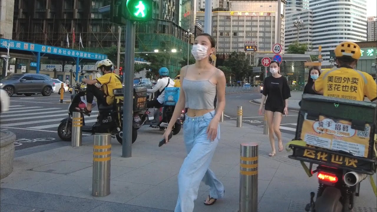 實拍深圳羅湖區向西村，羅湖村，國貿街道街景