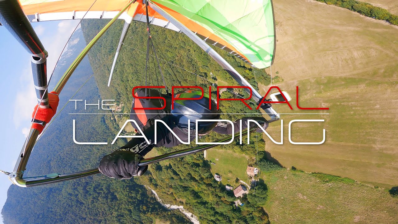 [4K] The spiral landing ( Hang Gliding )