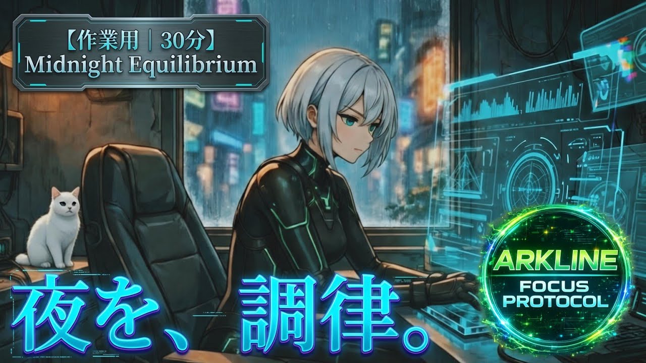 サイバーパンクLo-Fi｜深夜作業【作業用BGM】｜Cyberpunk LoFi Focus Music - Midnight Equilibrium