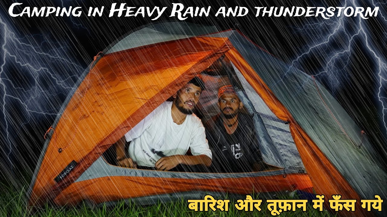 Not Solo Camping In Heavy Rain & Thunderstorm | Overnight Camping In Non Stop Rain and Lightning