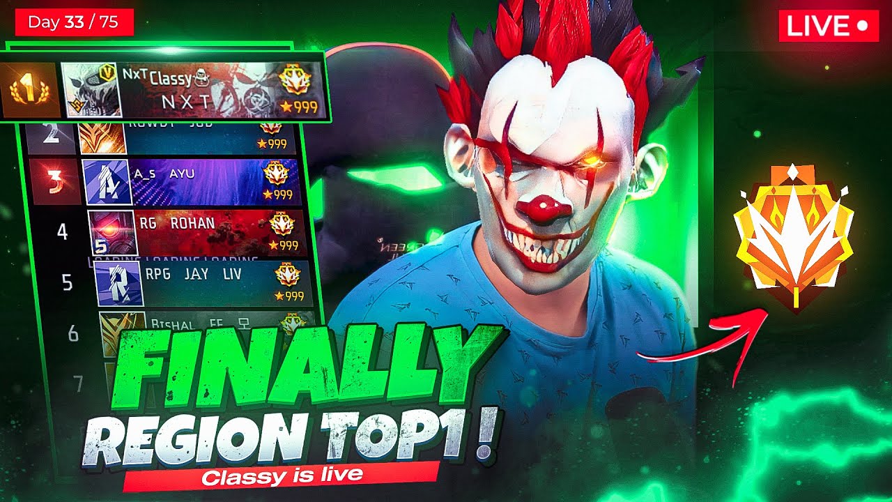 Classy Fair Top 1 ❓ NEW CSR SEASON ⛔️ Day 33/75 #freefirelive #classyfreefire