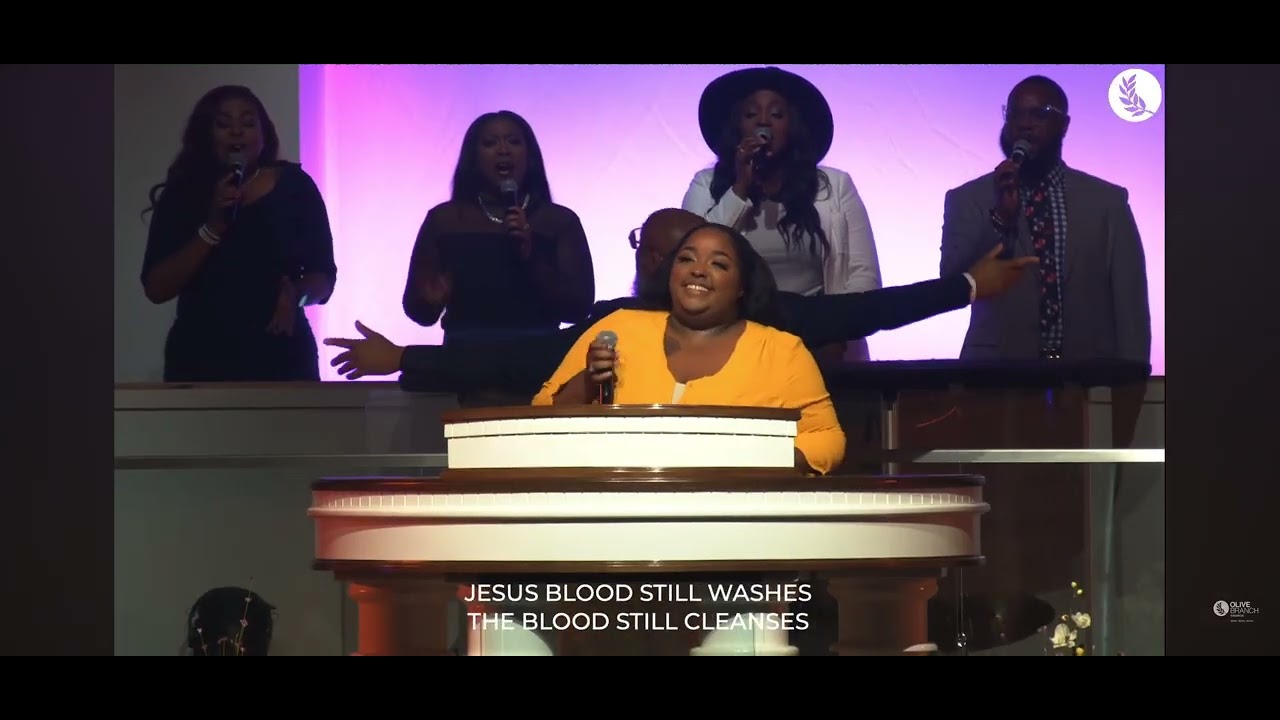Leona leading “The Blood Still Has Miraculous Power” by Kurt Carr 