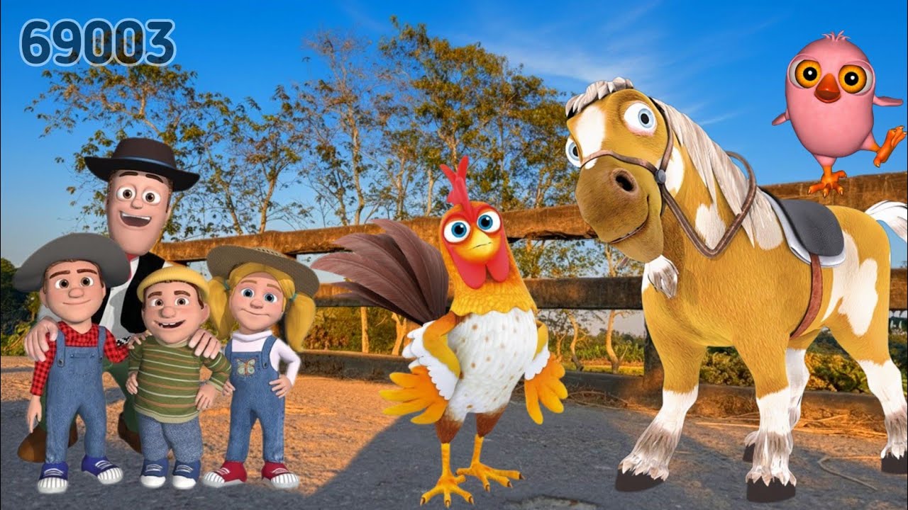 El Pollito pío 3d | El toro se congela jugando game Ep-28 en el juegodel Toro y el Tractor 3D 2025