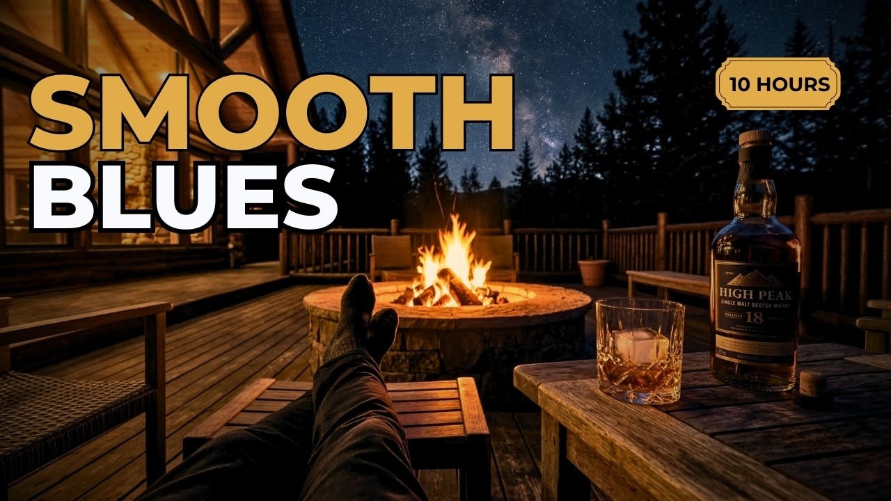 LIVE Whiskey Blues Guitar - Slow Blues Instrumental for Late Night Work, Relax and Reflection