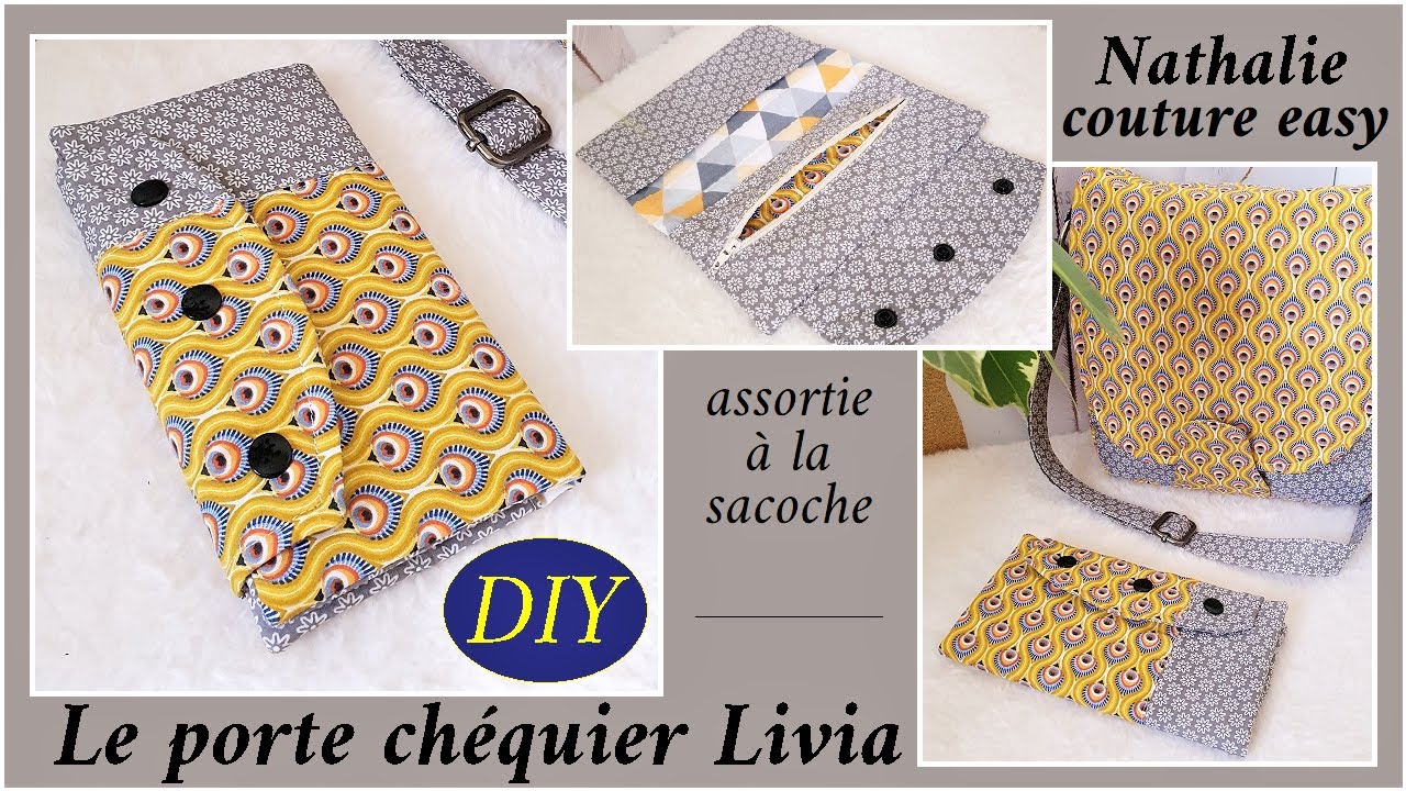 DIY pour ce porte chéquier assortie à la sacoche Livia / Nathalie couture easy