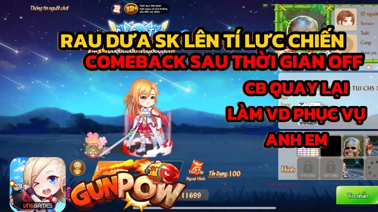 GUNPOW | CHƠI RAU DƯA SK, TĂNG LỰC CHIẾN, THÔNG BÁO THÊM VỀ KÊNH ..