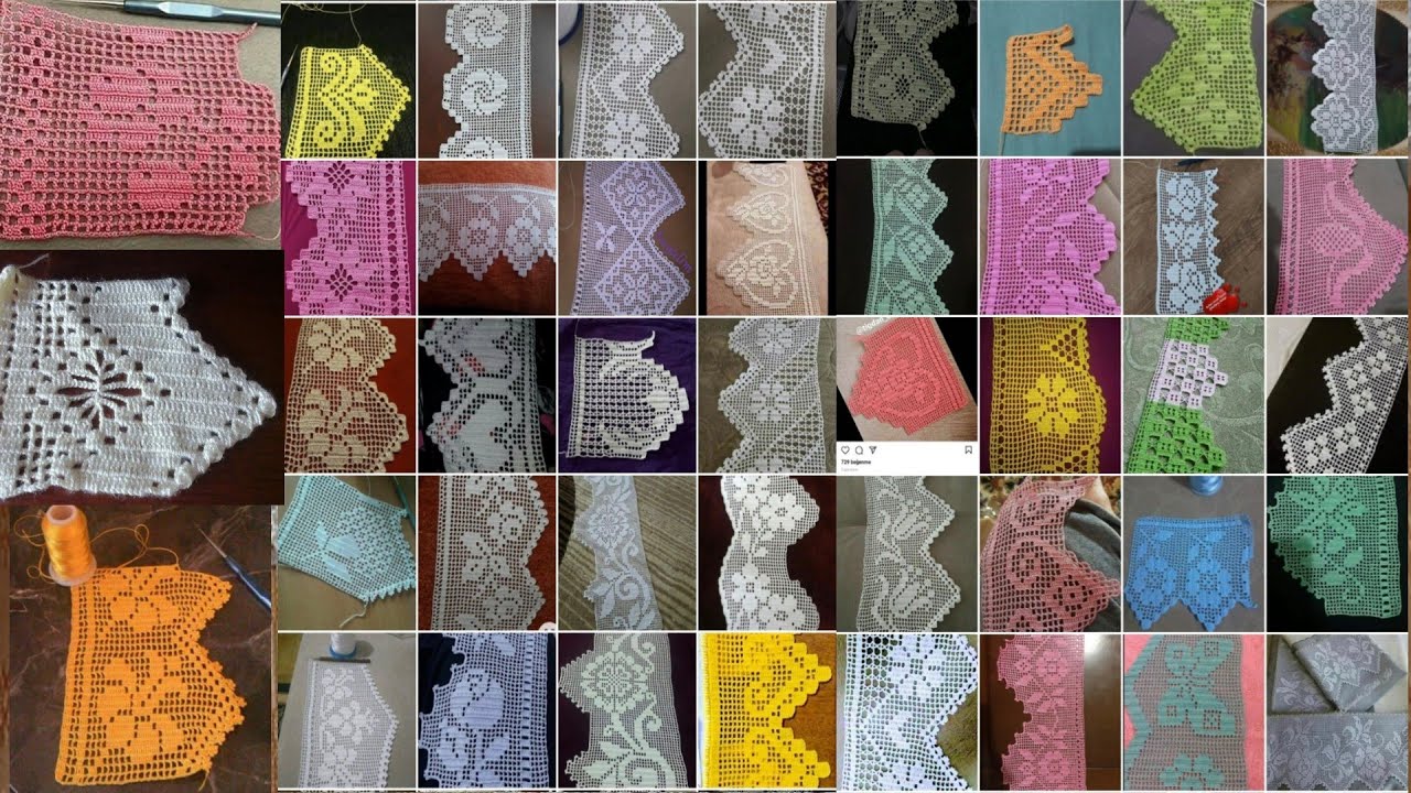 Crochet wide lace elegant floral lace designs #crochet #crochetdesigns #crocheting 
