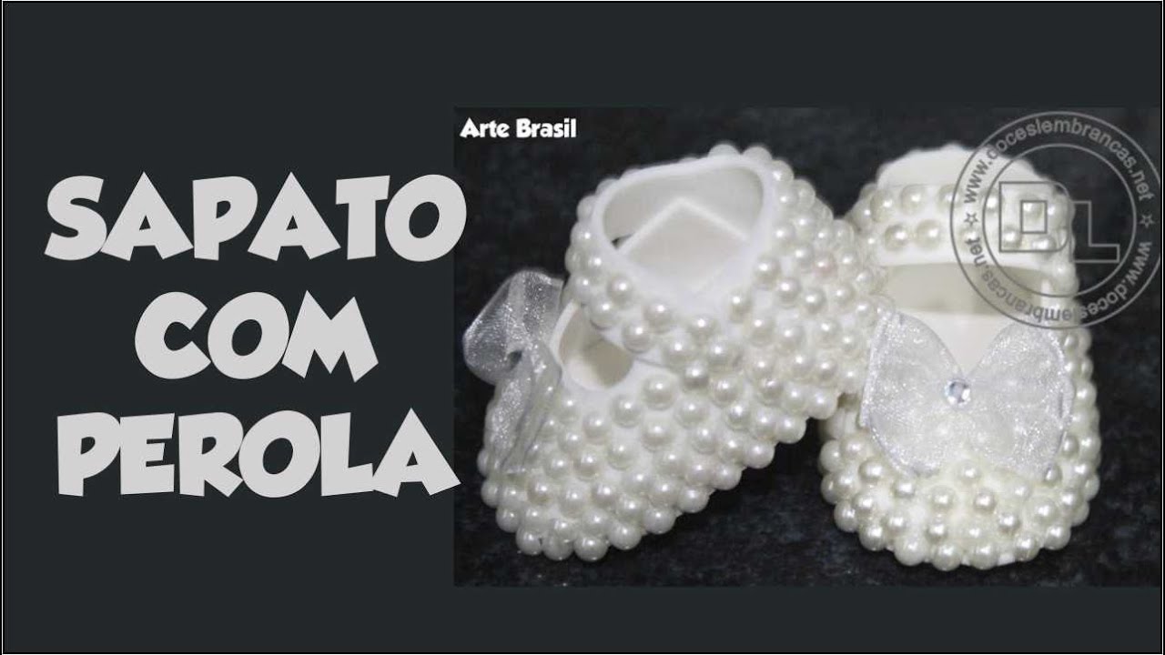 como fazer sapatinho em eva decorado com pérolas