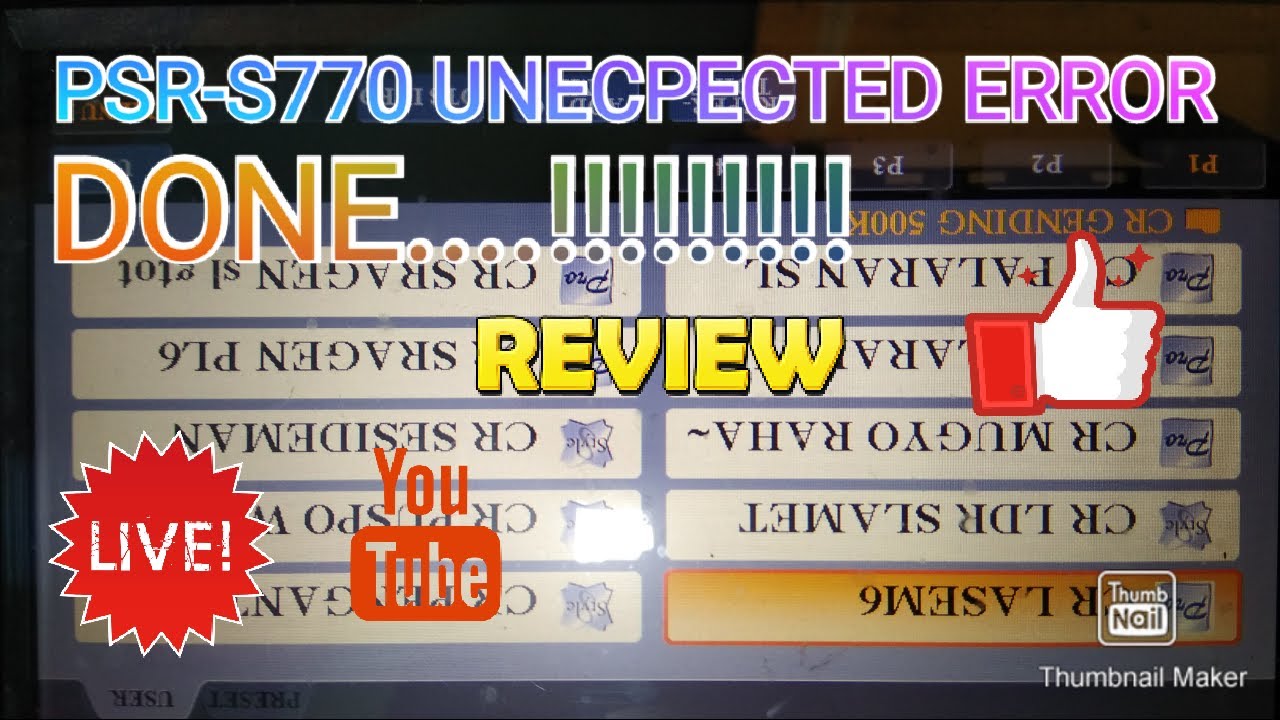 YAMAHA PSR-S770 KERUSAKAN UNECPECTED ERROR-66J 