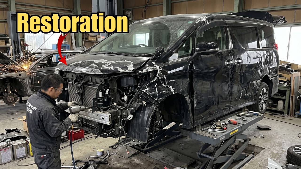 Восстановление полностью разбитой Toyota Alphard после крупной аварии
