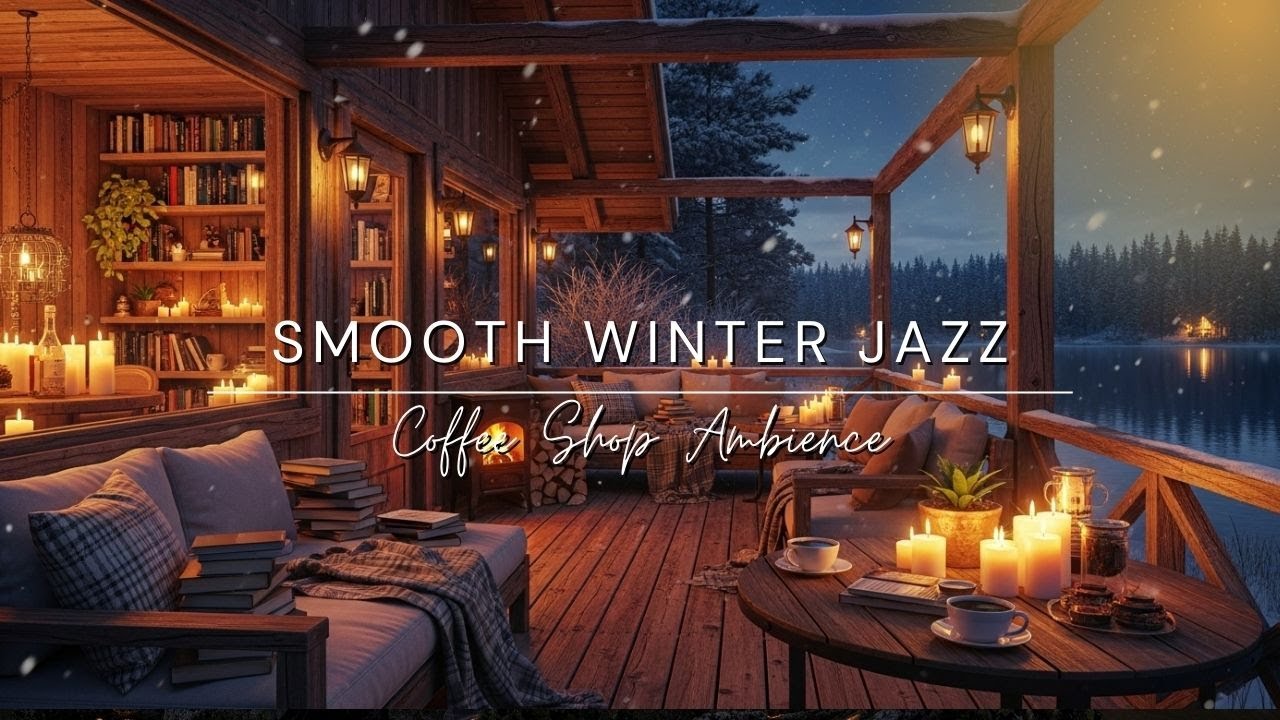 Winter Jazz Music 🎵 Cozy Night with Smooth Jazz Instrumental Music at Coffee Shop Ambience for Work🎵