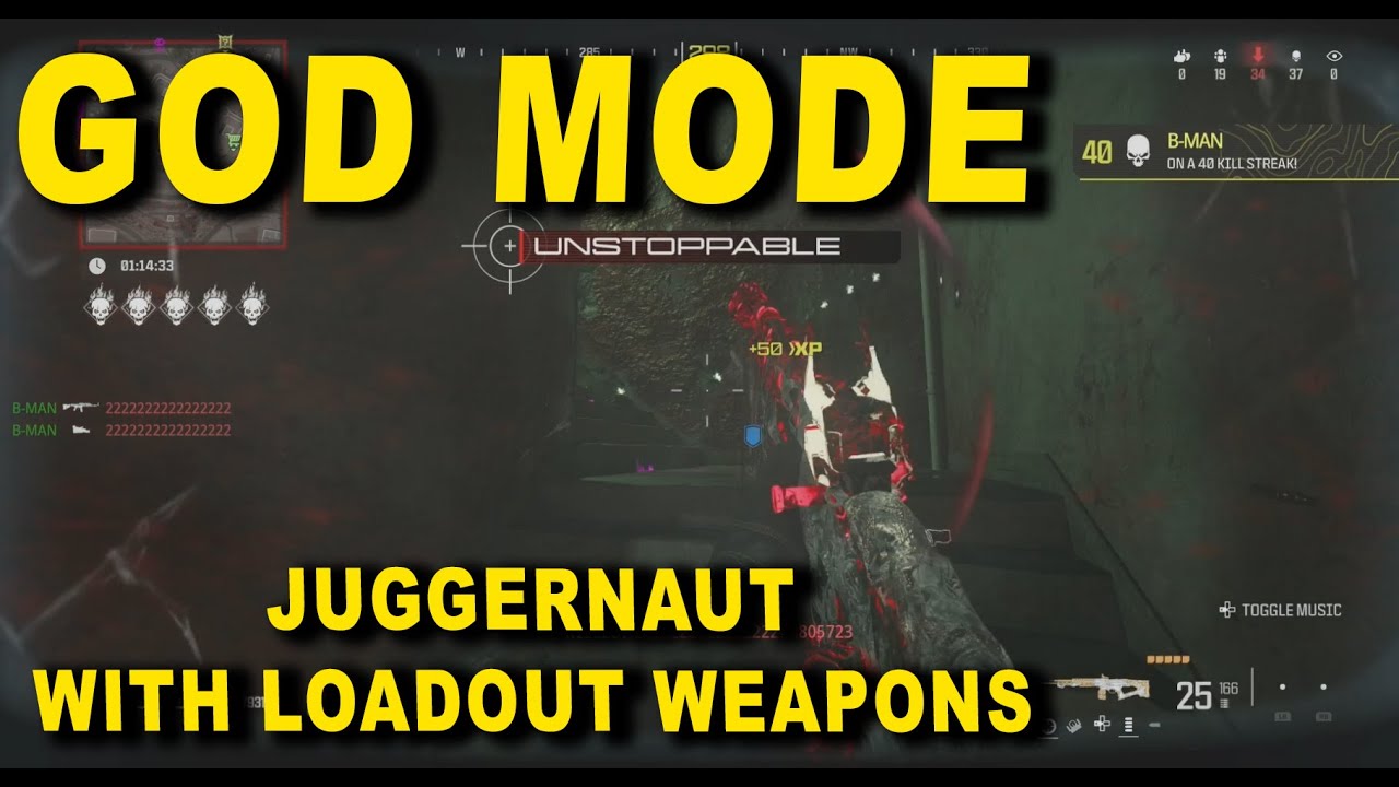 GOD MODE XP CAMO GLITCH, Juggernaut with loadout weapons glitch tutorial warzone season 6 purgatory