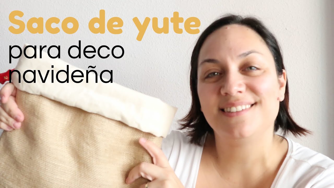 Saco fácil de yute para deco navideña