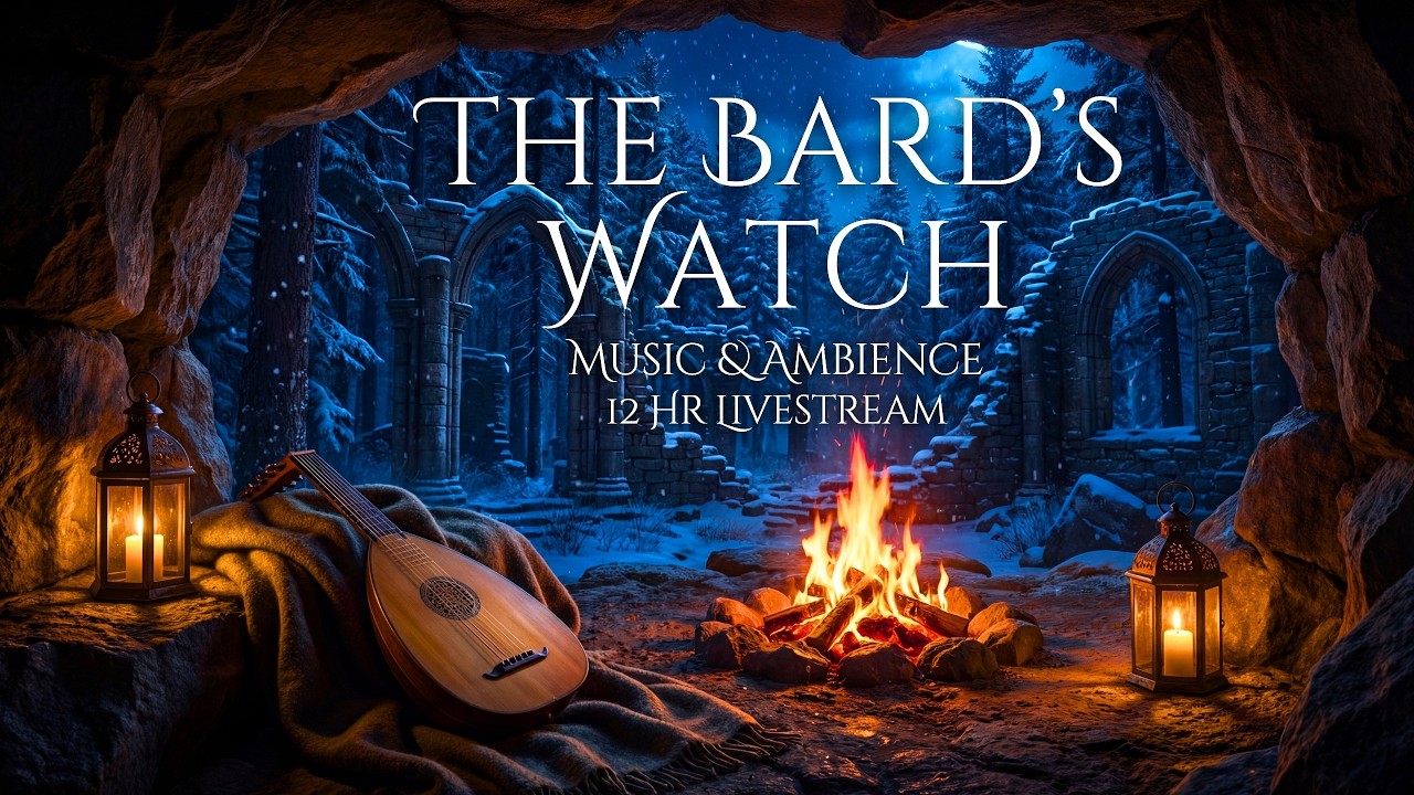 8 Hours of Fire Crackles and Warm Medieval Music & Winter Fantasy Ambience for TTRPGs & Relaxing
