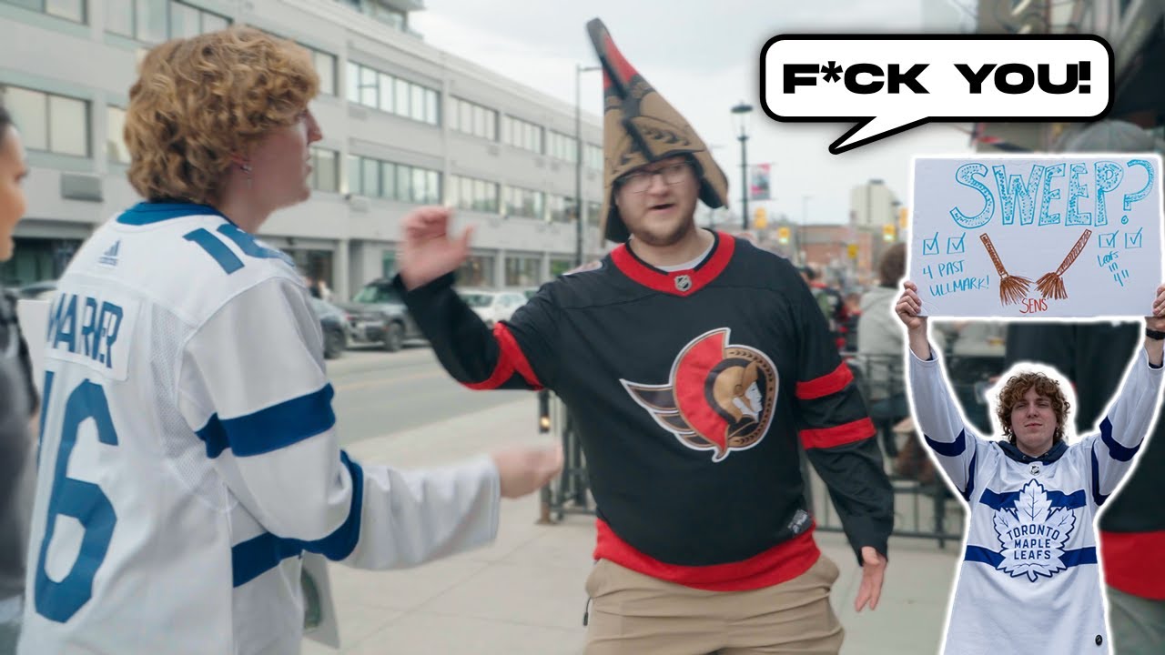 Leafs Fan Trolls Senators Fans! (NHL Playoffs)