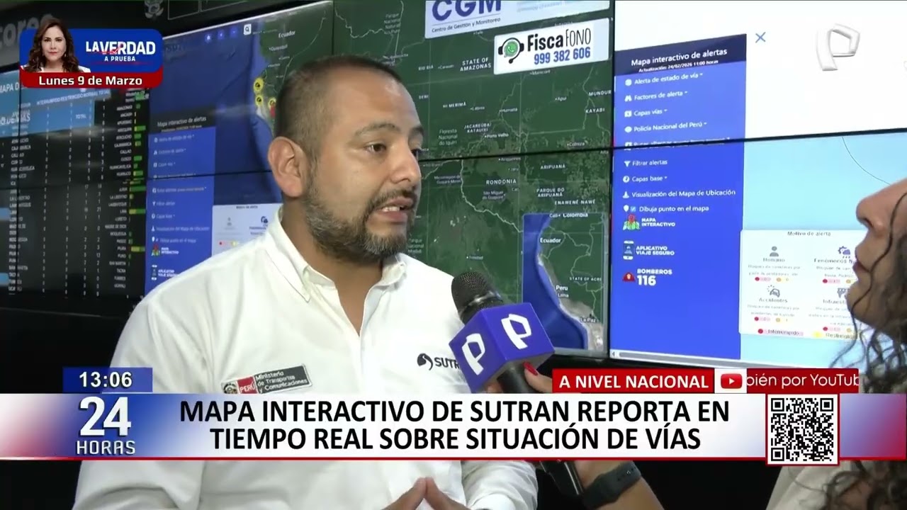 Mapa interactivo de Sutran reporta en tiempo real situación de vías
