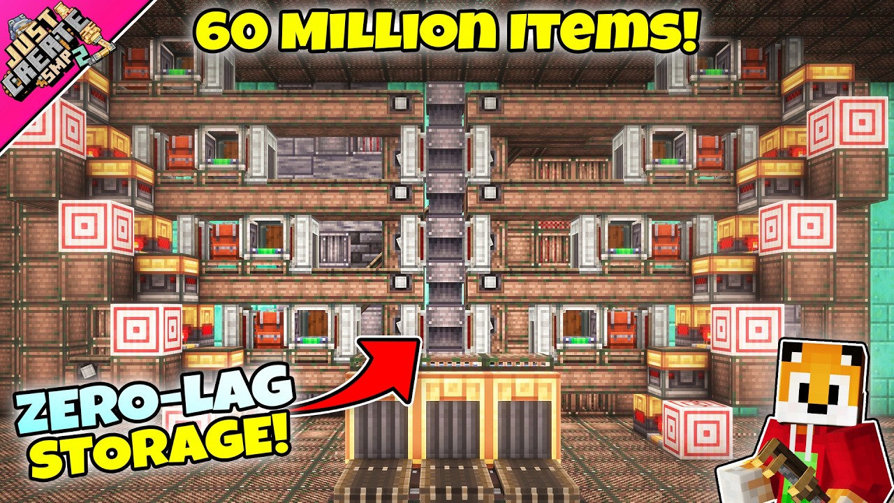 I built a SMART STORAGE SYSTEM in Minecraft Create Mod