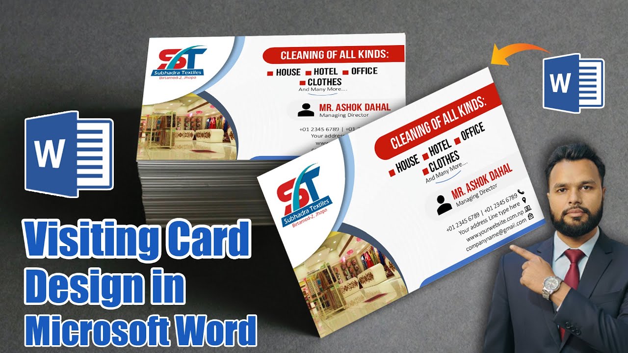 MS Word Me Visiting Card Kaise Banaye | Business Card Design in Word Hindi