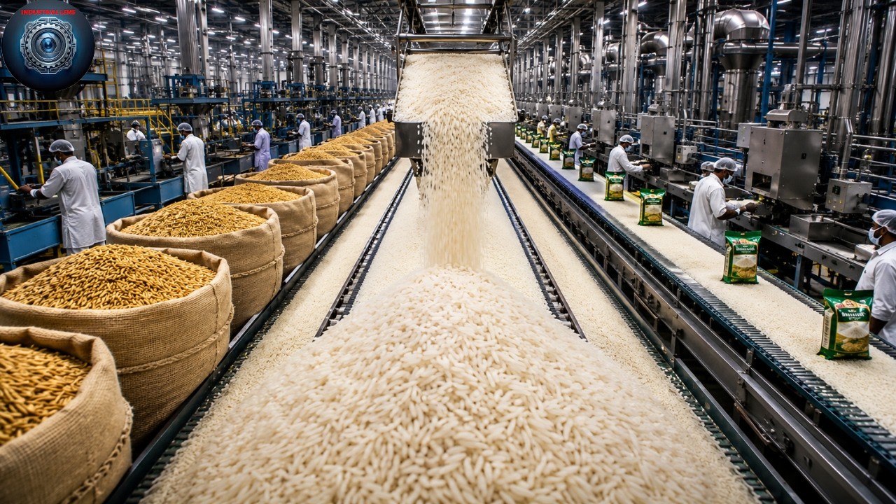 Inside India&rsquo;s Massive Rice Processing Factory | From Raw Paddy to Premium Basmati Rice