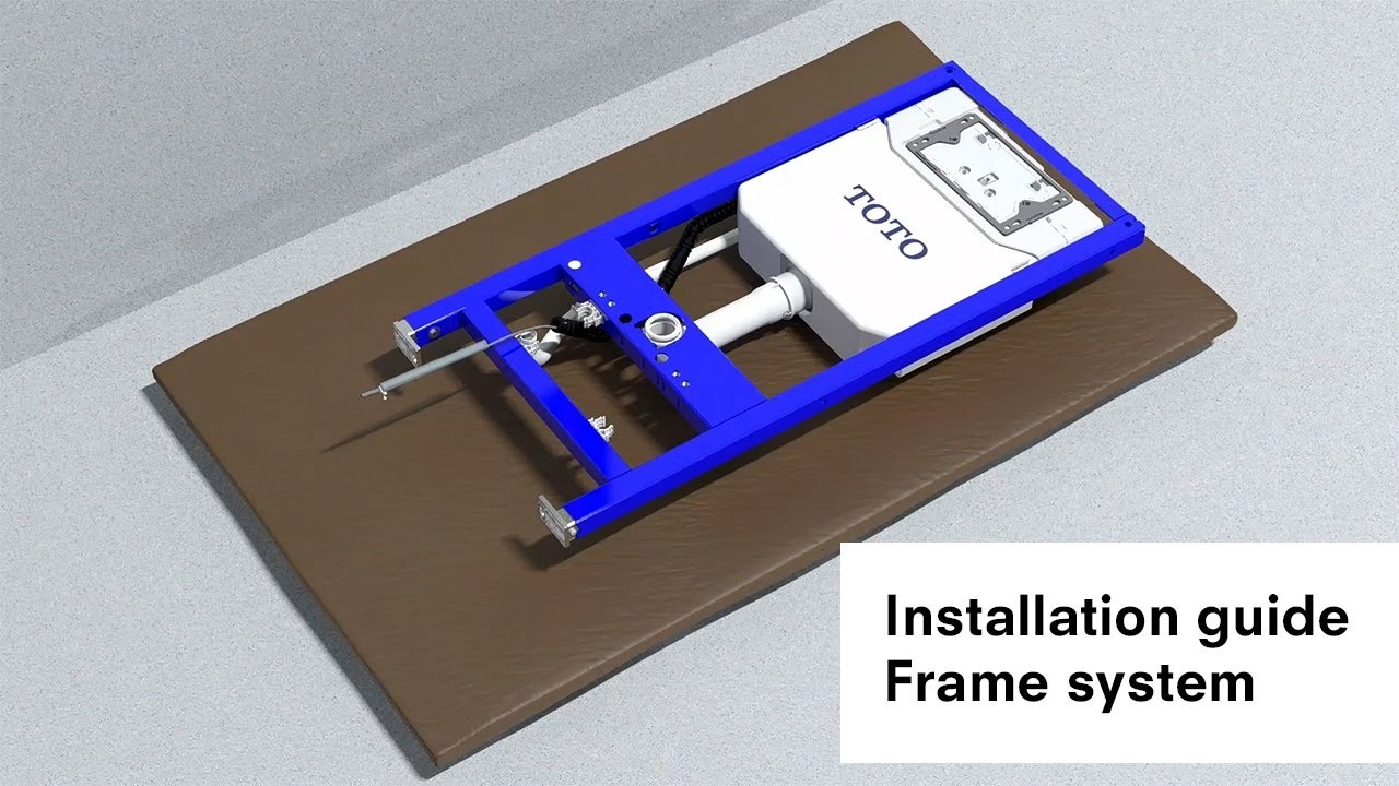 Installation of the TOTO frame system for WASHLET with automatic flush and water connecting set