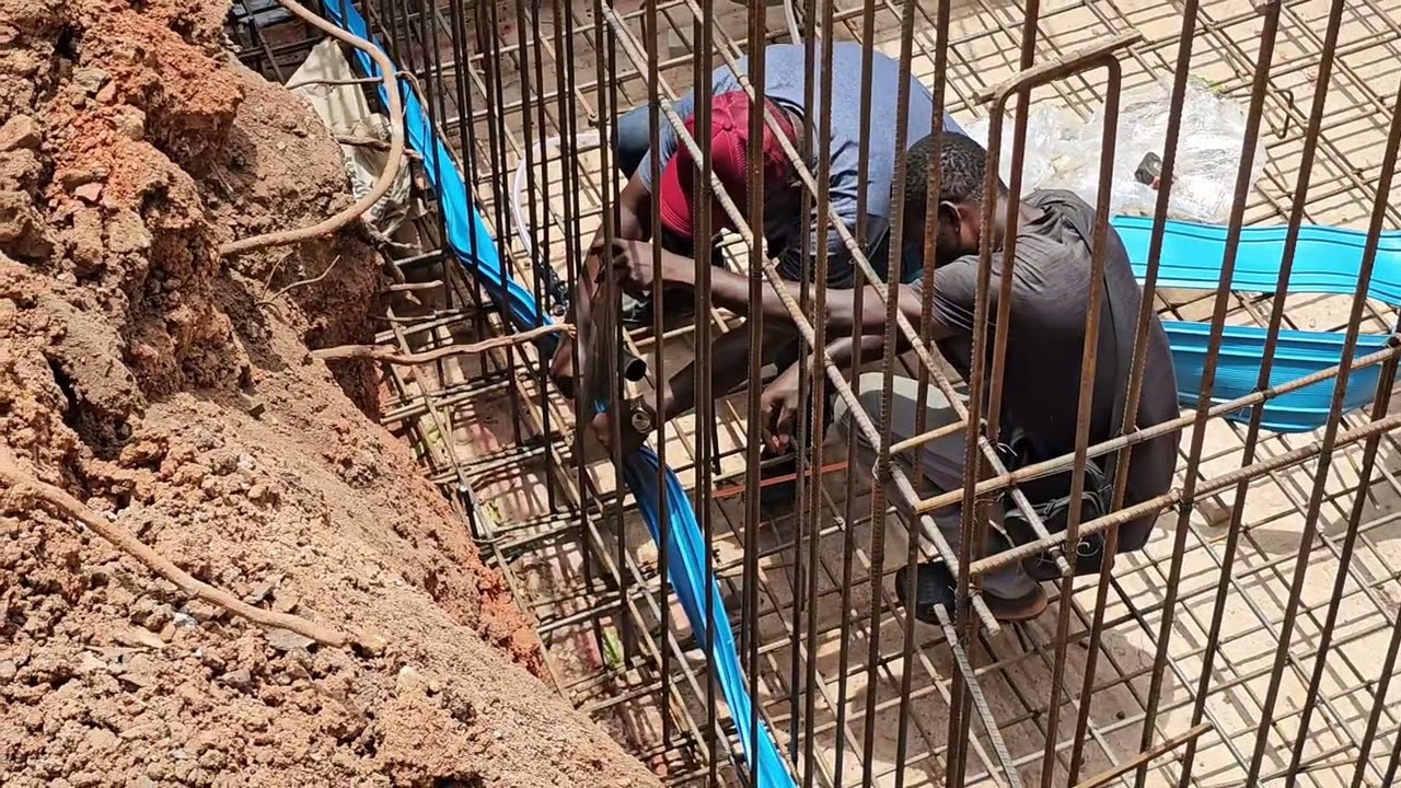 Installation of water bars in the swimming pool