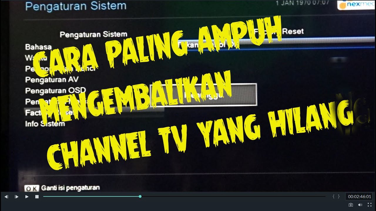 Cara mudah kembalikan channel TV yang hilang