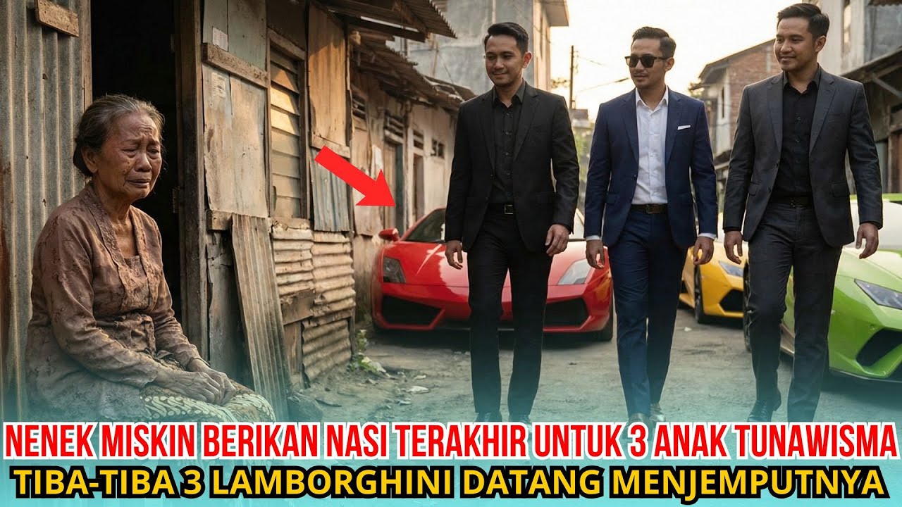 Nenek Miskin Memberi Makan 3 Anak Kembar Tunawisma… Bertahun Kemudian 3 Lamborghini Datang!