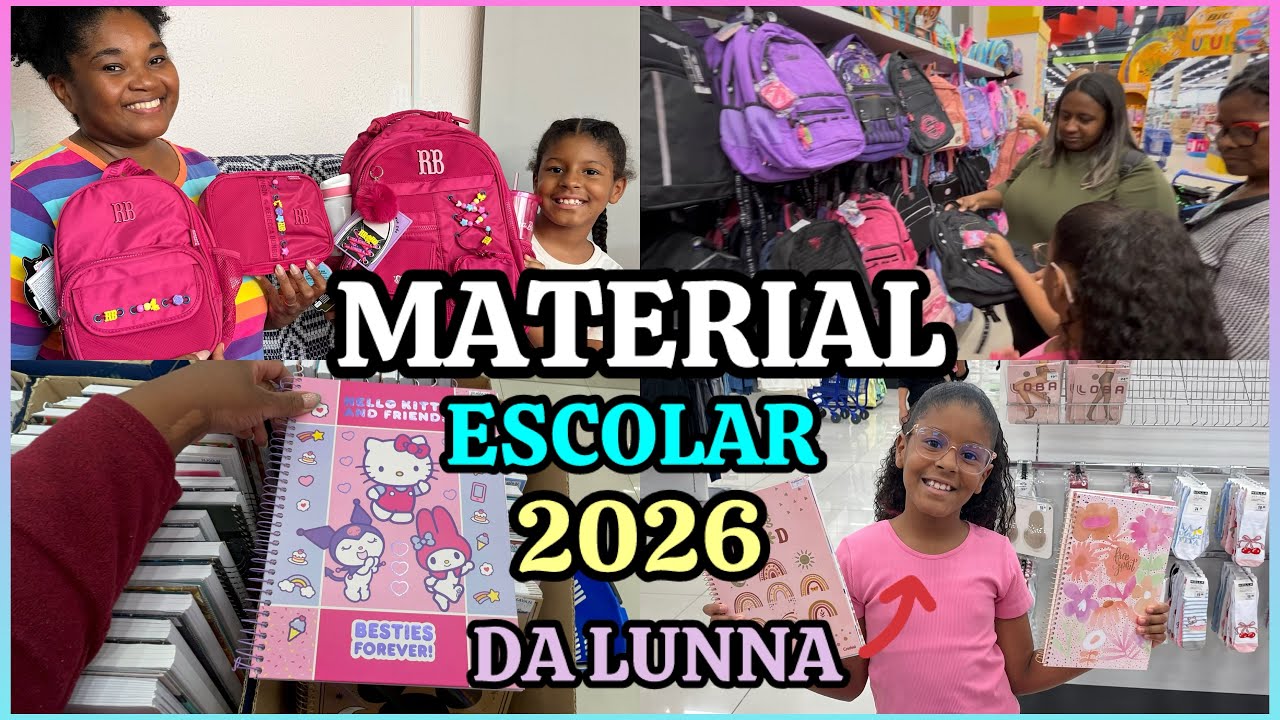 COMPRANDO MATERIAL ESCOLAR 2026 DA LUNNA |KIT MOCHILA REBECA BONBOM 📚