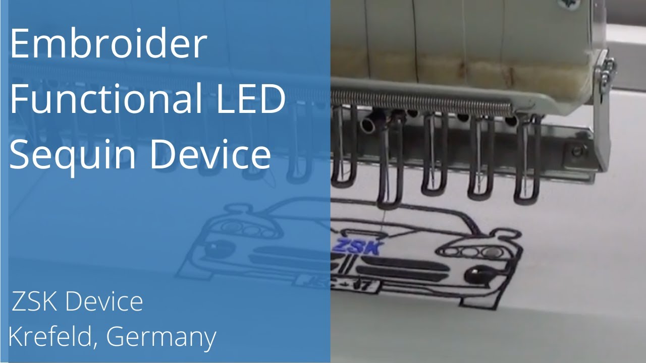 Embroider Using Functional Sequin Device FSD LED.