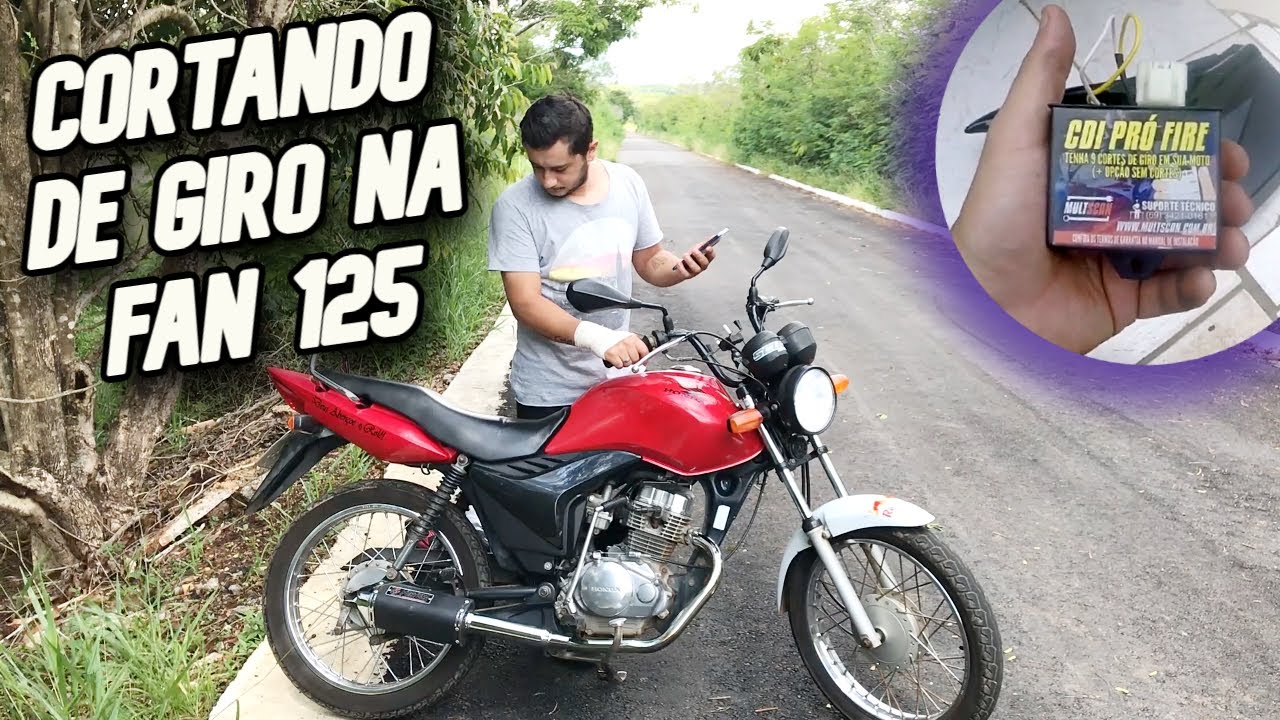 9 CORTES DE GIRO NA FAN 125 CARBURADA COM ESCAPE FORTUNA