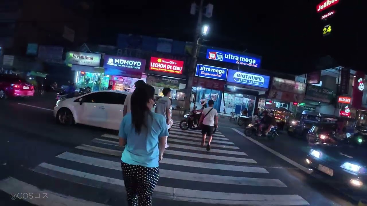 Night Walk in Angeles City, Philippines