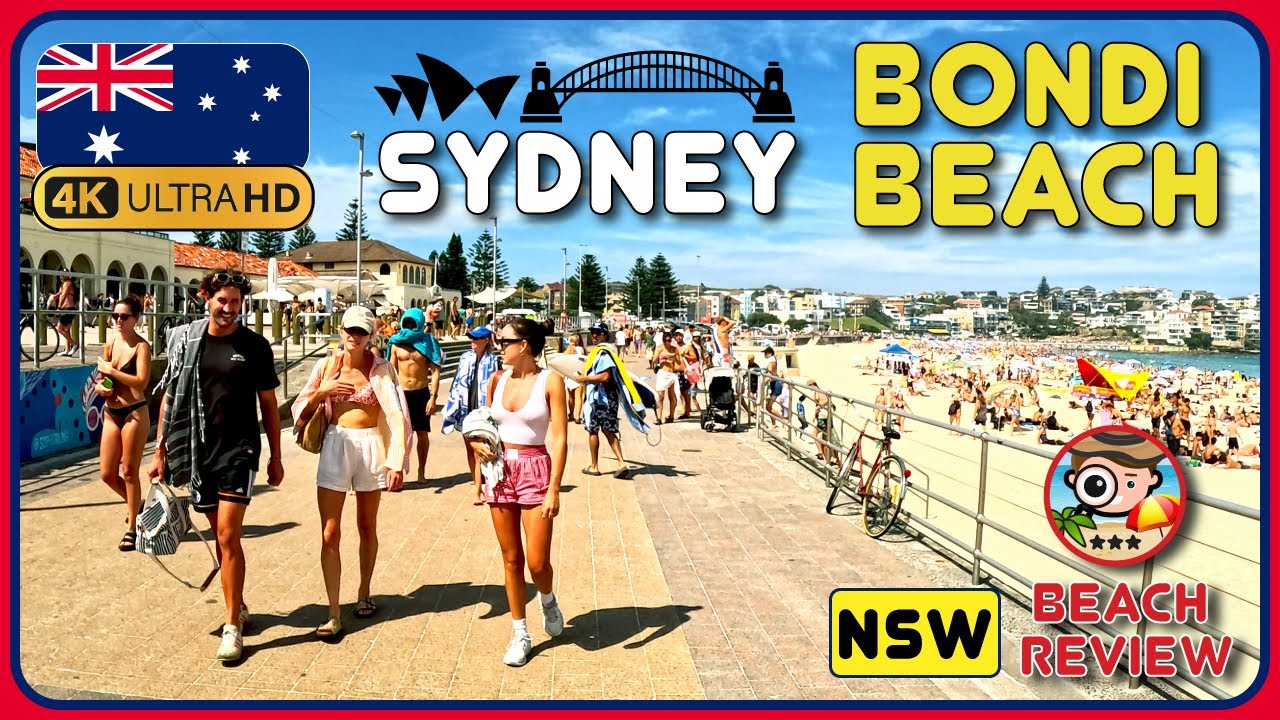 🐨Bondi Beach Sydney🦘🇦🇺 (Sydney's most Iconic beach!) 4K Walking Tour / 4k Beach Walk