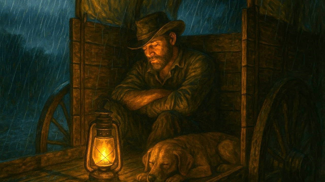 Thunderstorms at Night – Arthur Finds Shelter in a Wagon, Safe from the Storm |RDR2 ASMR