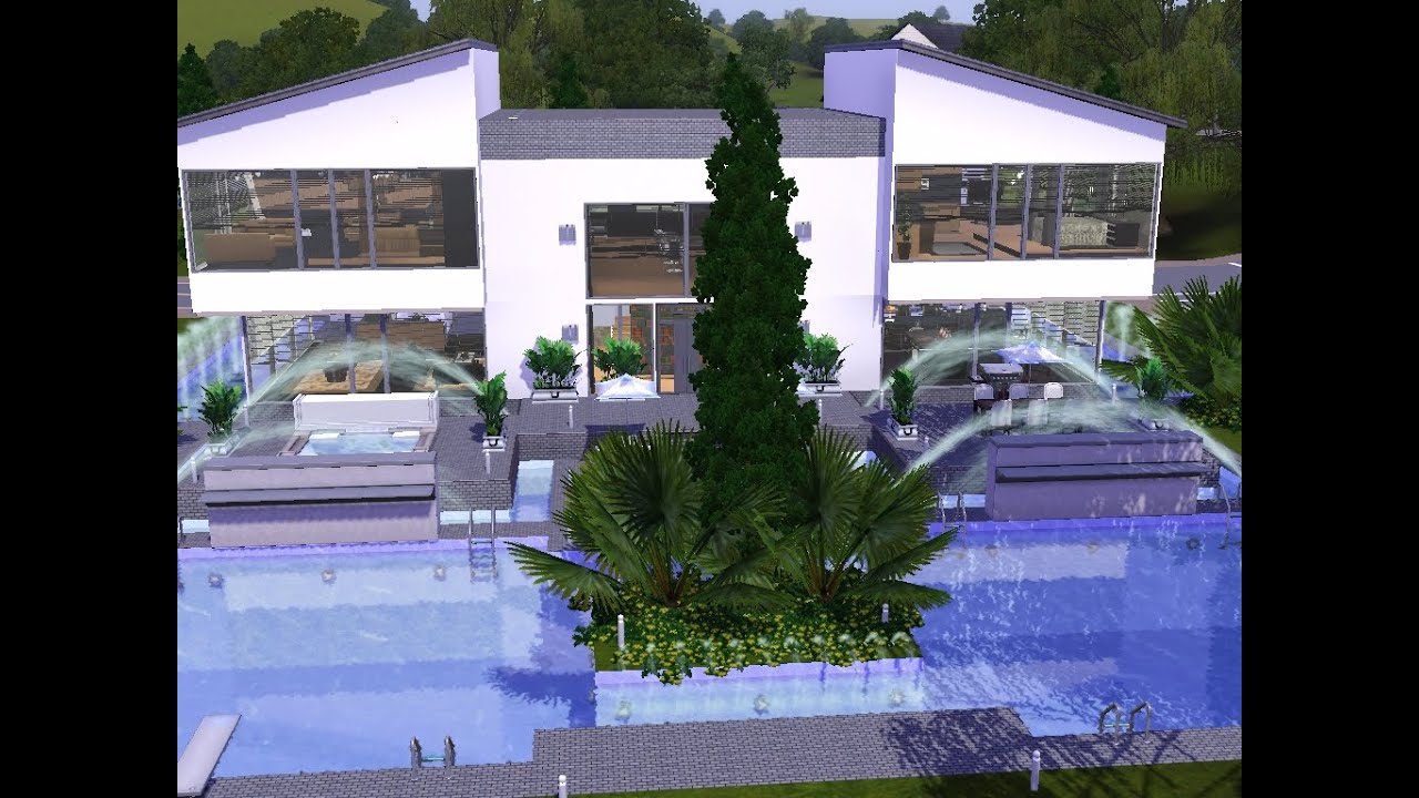 Sims 3 - Haus bauen - Let's build - Modernes Haus mit großem Pool