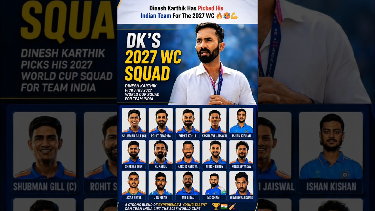 DK's Team India for WC 2027! 🇮🇳🏆 #TeamIndia #WorldCup2027 #Cricket #ICC #ViratKohli