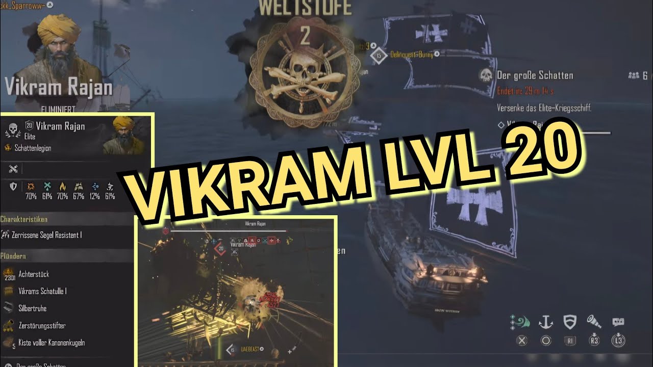 SKULL AND BONES wiedermal Vikram LVL 20, aber dieses mal mit der Fregatte!)))  