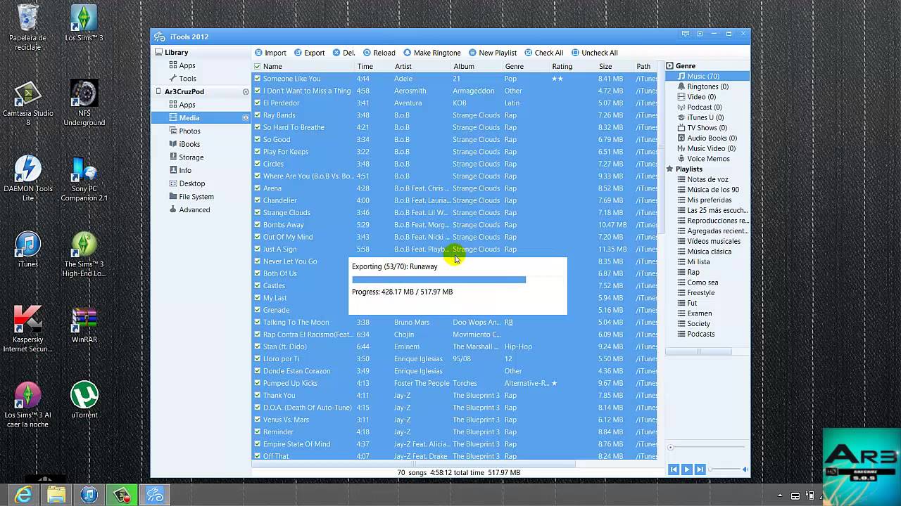 Pasar canciones del Ipod a Itunes Rapidisimo 100% Confiable!!! ITOOLS FULL GRATIS 3.0