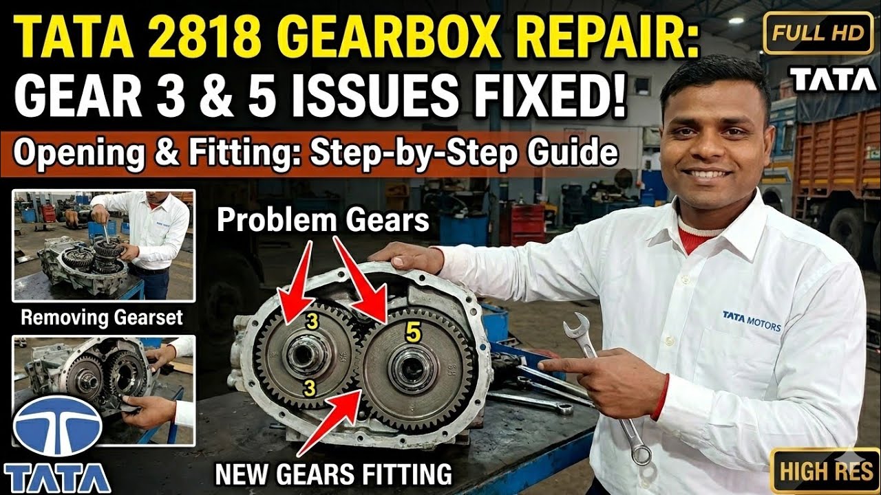 Gear Box Checked & Repair Done 💯3️⃣ 🚚 Smooth Gear Shifting Now 🔥4️⃣ 😊 Driver Fully Satisfied 