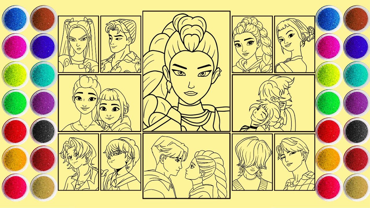 How To Draw KPop Demon Hunters - Sand Painting - Rumi, Mira, Zoey, Saja Boys, Huntrix, Golden