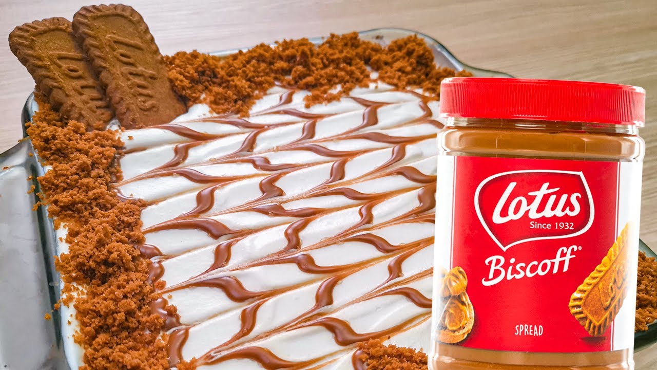No-Bake Lotus Biscoff Lasagne Recipe for Beginners (Lotus Biscoff Speculoos Biscuit Dessert)