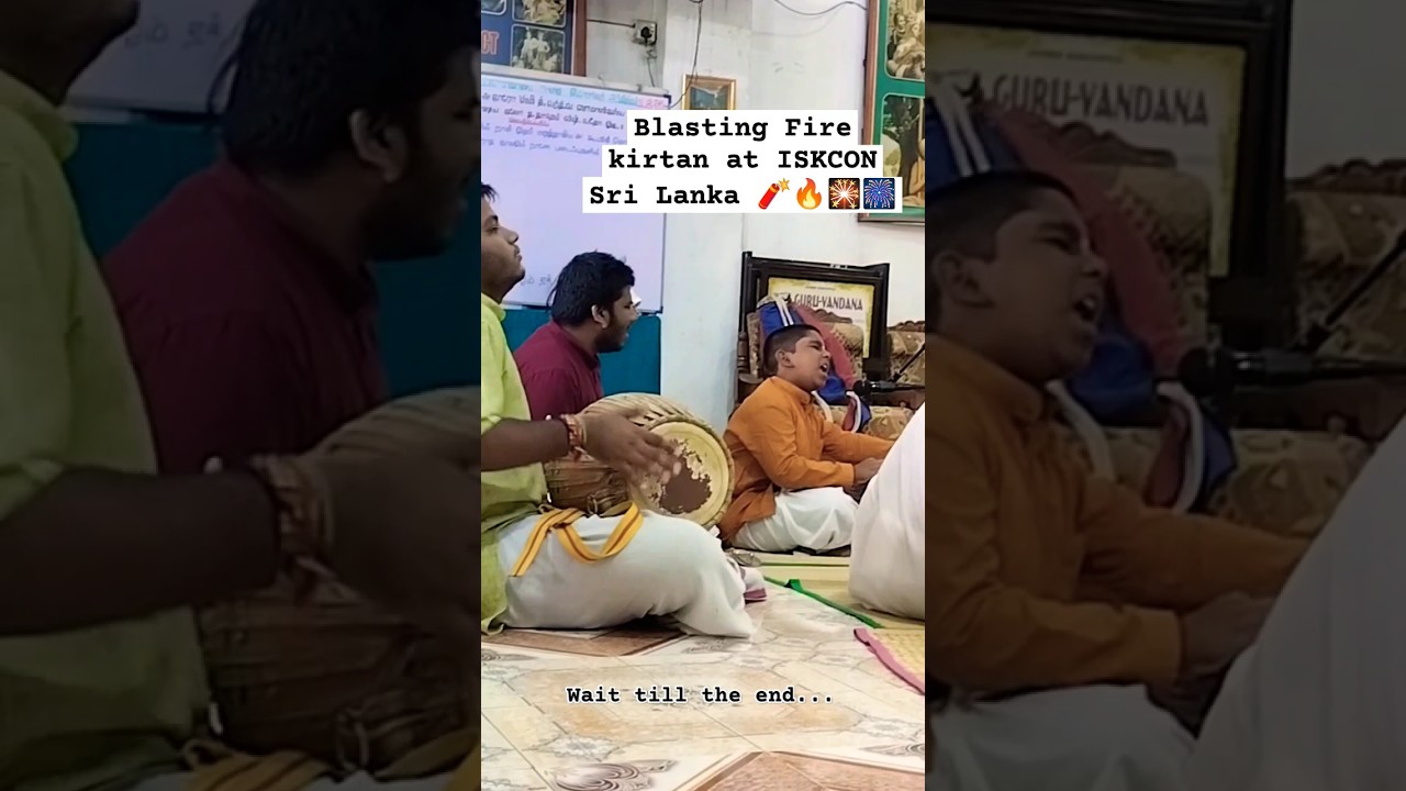 Blasting fire kirtan 🔥🔥at ISKCON Sri Lanka 🎆🎇🧨 #shorts #iskcon #kirtan #iskconkirtan