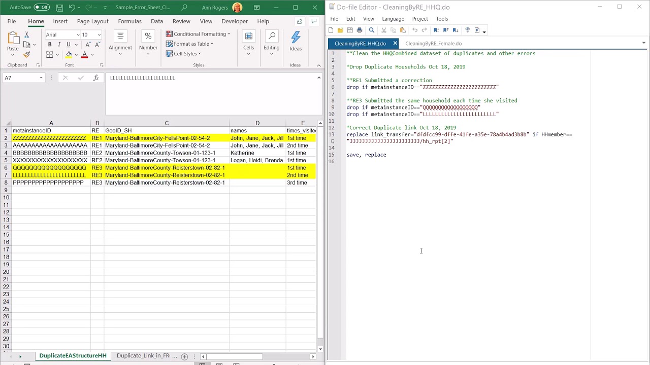 CleaningByRE .do file Protocol