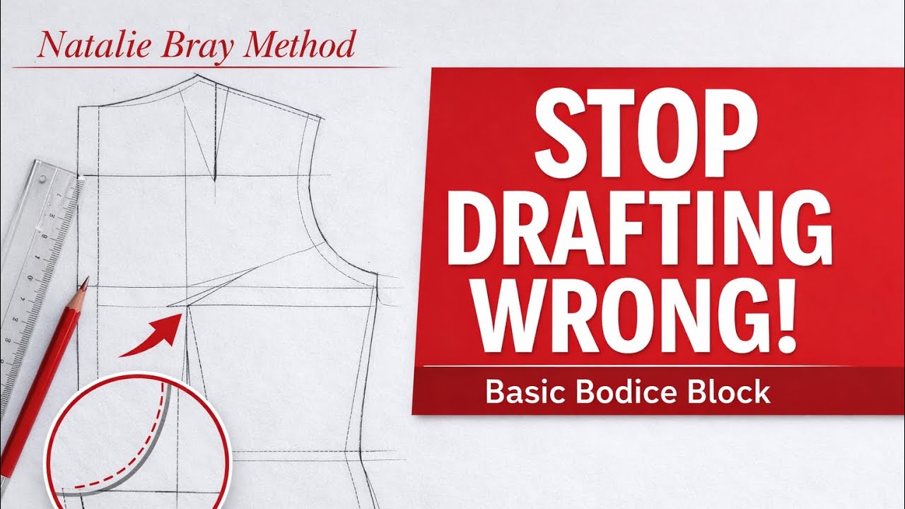 STOP Drafting Wrong! How to draft a Basic Bodice Block using Natalie Bray method (Step-by-Step)